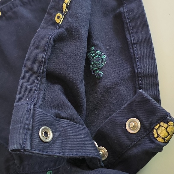 OshKosh B'gosh Boy's Turtle Print Navy Blue Overall Shorts 12 Months - Picture 7 of 10